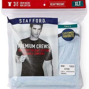 Stafford 3-Pack Men's Big & Tall Heavyweight Cotton Crew-Neck T-Shirts - TALL